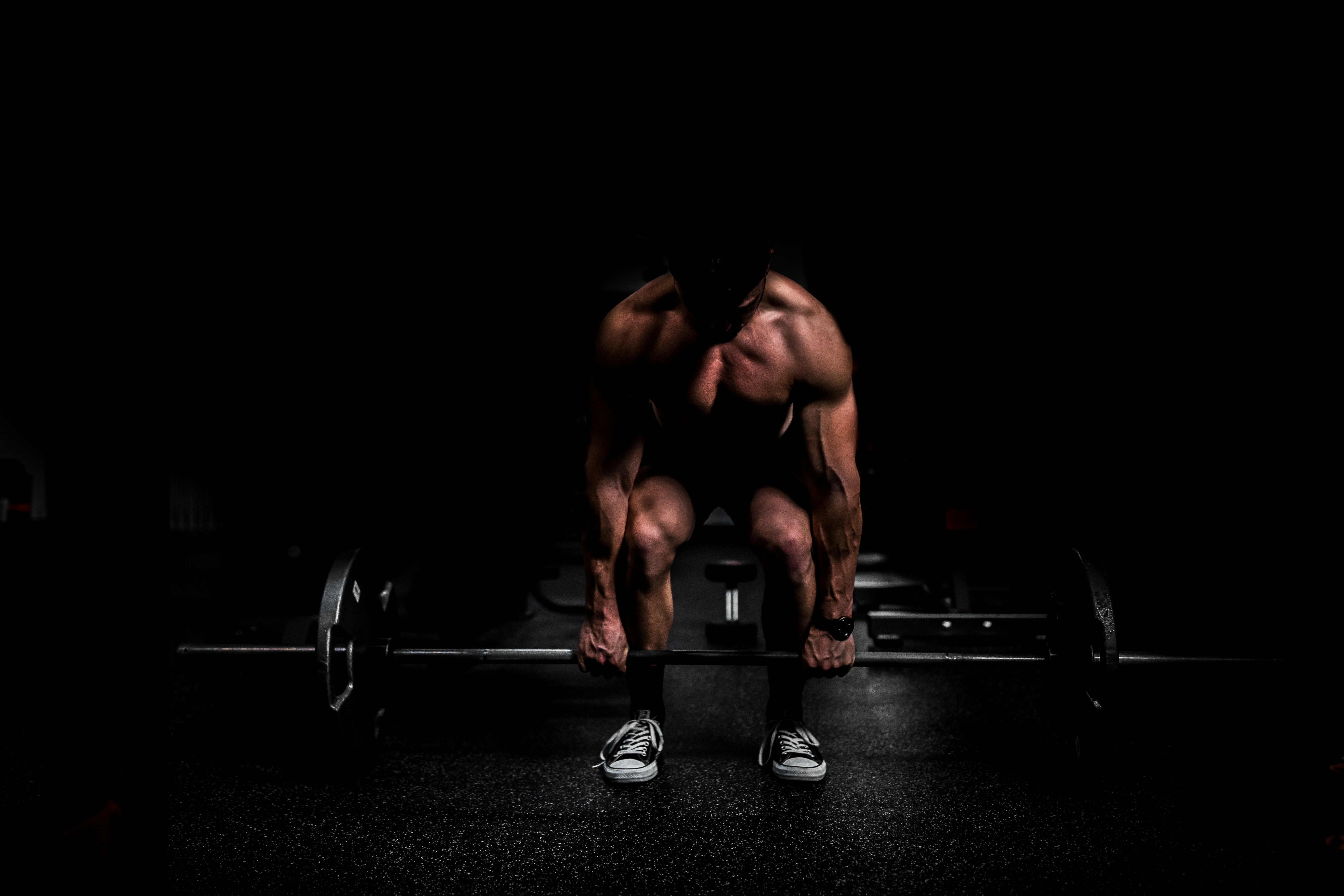 Topless girls weightlifting